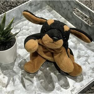 TY Beanie Babies Vintage 1996 Doby the Doberman‎ Plush Dog Retired Brown/Black